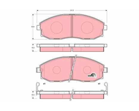 Brake Pad Set, disc brake COTEC GDB3201 TRW, Image 2