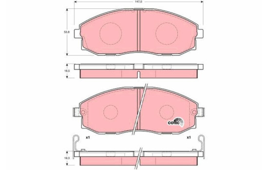 Brake Pad Set, disc brake COTEC GDB3201 TRW, Image 2