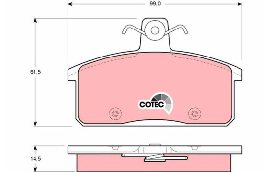 Brake Pad Set, disc brake COTEC GDB3202 TRW, Image 2