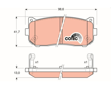 Brake Pad Set, disc brake COTEC GDB3203 TRW, Image 2