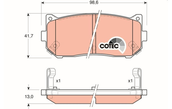 Brake Pad Set, disc brake COTEC GDB3203 TRW, Image 2