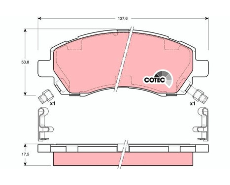 Brake Pad Set, disc brake COTEC GDB3205 TRW, Image 2