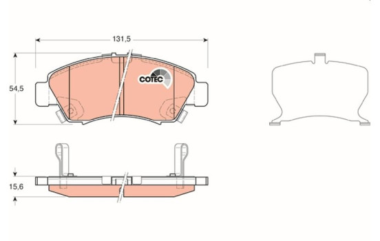 Brake Pad Set, disc brake COTEC GDB3212 TRW, Image 2
