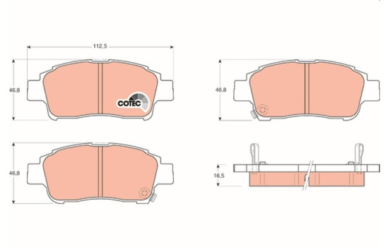 Brake Pad Set, disc brake COTEC GDB3218 TRW, Image 2