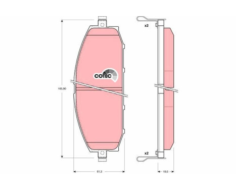 Brake Pad Set, disc brake COTEC GDB3222 TRW, Image 2