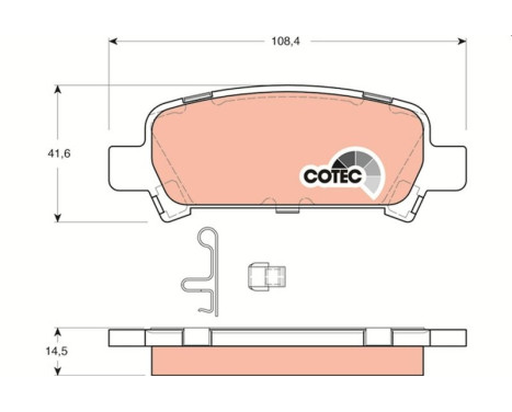 Brake Pad Set, disc brake COTEC GDB3223 TRW, Image 2