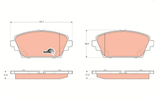 Brake Pad Set, disc brake COTEC GDB3227 TRW, Image 2