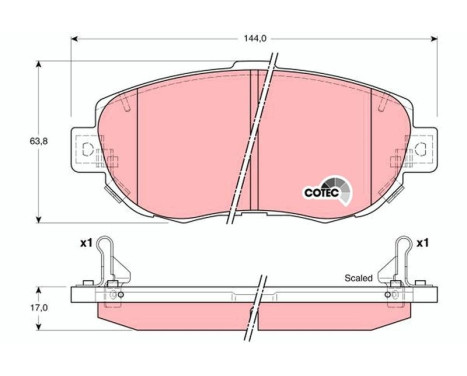 Brake Pad Set, disc brake COTEC GDB3235 TRW