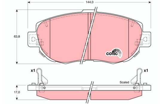 Brake Pad Set, disc brake COTEC GDB3235 TRW