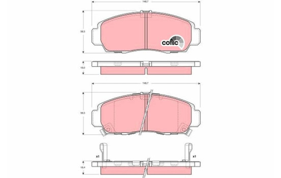 Brake Pad Set, disc brake COTEC GDB3240 TRW, Image 2