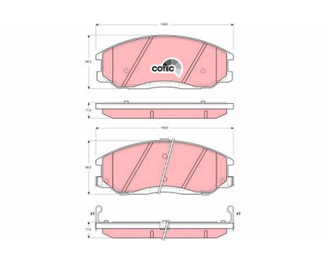 Brake Pad Set, disc brake COTEC GDB3244 TRW, Image 2