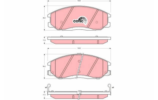 Brake Pad Set, disc brake COTEC GDB3244 TRW, Image 2