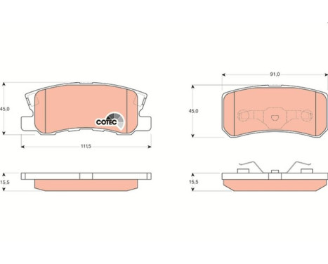 Brake Pad Set, disc brake COTEC GDB3247 TRW, Image 2