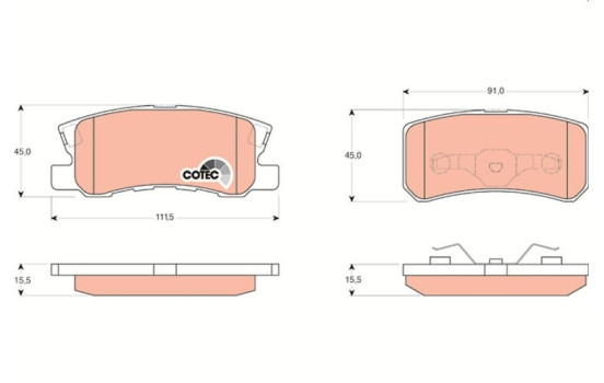 Brake Pad Set, disc brake COTEC GDB3247 TRW, Image 2