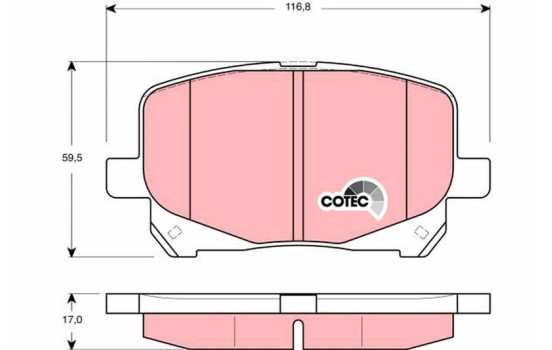 Brake Pad Set, disc brake COTEC GDB3248 TRW, Image 2
