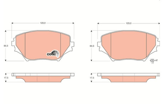 Brake Pad Set, disc brake COTEC GDB3251 TRW, Image 2