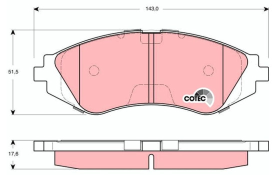 Brake Pad Set, disc brake COTEC GDB3265 TRW, Image 2