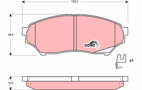 Brake Pad Set, disc brake COTEC GDB3270 TRW, Image 2
