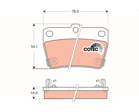 Brake Pad Set, disc brake COTEC GDB3279 TRW, Image 2