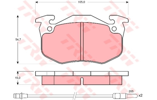 Brake Pad Set, disc brake COTEC GDB328 TRW
