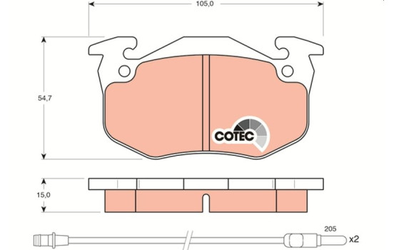 Brake Pad Set, disc brake COTEC GDB328 TRW, Image 2