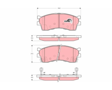 Brake Pad Set, disc brake COTEC GDB3285 TRW, Image 2