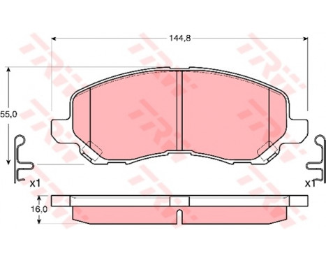 Brake Pad Set, disc brake COTEC GDB3287 TRW
