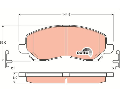 Brake Pad Set, disc brake COTEC GDB3287 TRW, Image 2