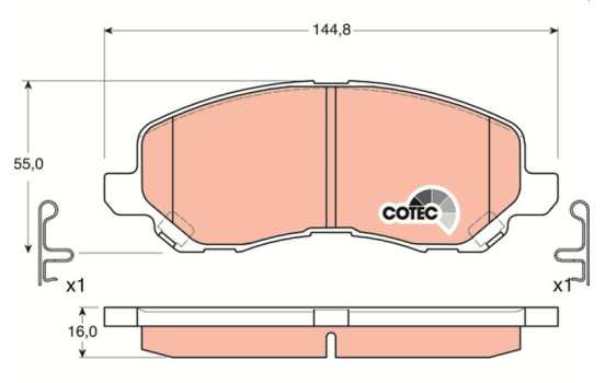 Brake Pad Set, disc brake COTEC GDB3287 TRW, Image 2