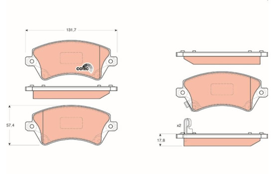 Brake Pad Set, disc brake COTEC GDB3288 TRW, Image 2
