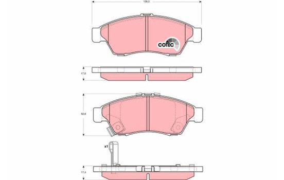 Brake Pad Set, disc brake COTEC GDB3290 TRW, Image 2
