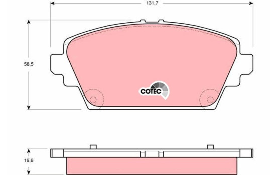 Brake Pad Set, disc brake COTEC GDB3291 TRW, Image 2
