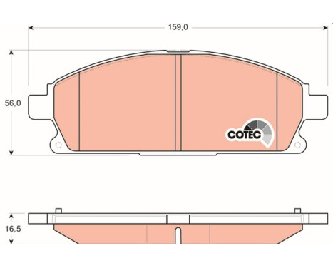 Brake Pad Set, disc brake COTEC GDB3293 TRW, Image 2