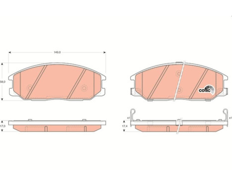 Brake Pad Set, disc brake COTEC GDB3297 TRW, Image 2