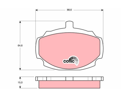 Brake Pad Set, disc brake COTEC GDB331 TRW
