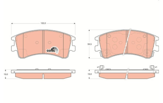 Brake Pad Set, disc brake COTEC GDB3310 TRW, Image 2