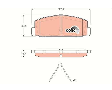 Brake Pad Set, disc brake COTEC GDB3311 TRW, Image 2