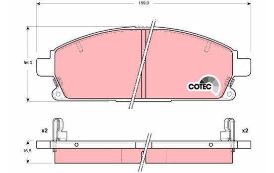 Brake Pad Set, disc brake COTEC GDB3312 TRW, Image 2