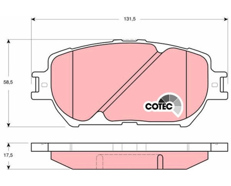 Brake Pad Set, disc brake COTEC GDB3314 TRW, Image 2