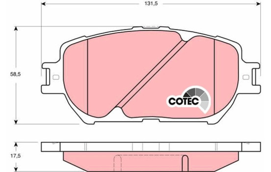 Brake Pad Set, disc brake COTEC GDB3314 TRW, Image 2