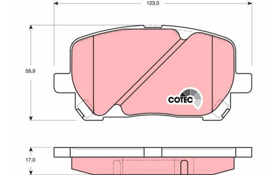 Brake Pad Set, disc brake COTEC GDB3315 TRW, Image 2