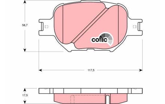 Brake Pad Set, disc brake COTEC GDB3316 TRW, Image 2