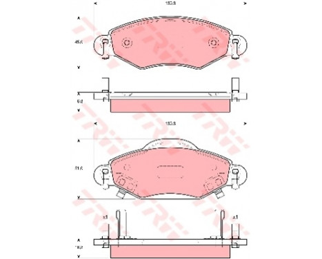 Brake Pad Set, disc brake COTEC GDB3324 TRW