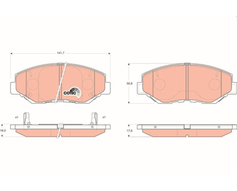 Brake Pad Set, disc brake COTEC GDB3325 TRW, Image 2