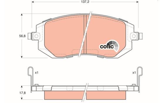 Brake Pad Set, disc brake COTEC GDB3328 TRW, Image 2