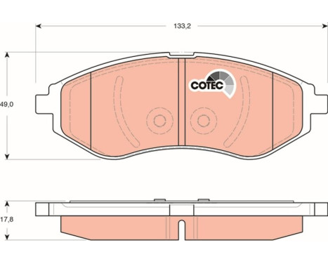 Brake Pad Set, disc brake COTEC GDB3330 TRW, Image 2