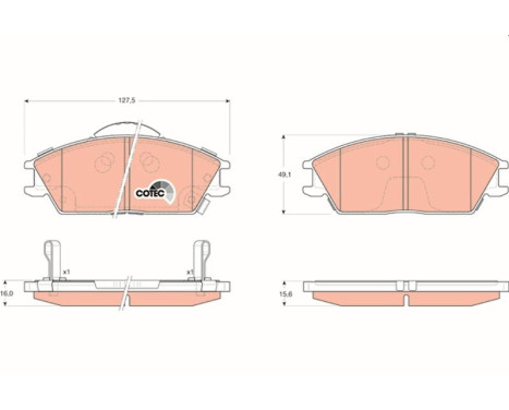 Brake Pad Set, disc brake COTEC GDB3331 TRW, Image 2