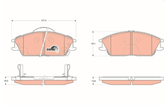 Brake Pad Set, disc brake COTEC GDB3331 TRW, Image 2