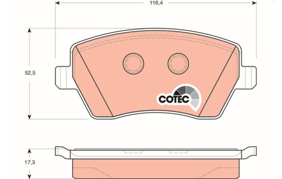 Brake Pad Set, disc brake COTEC GDB3332 TRW, Image 5