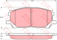 Brake Pad Set, disc brake COTEC GDB3338 TRW